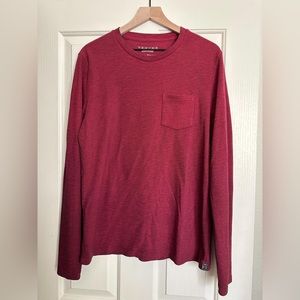 Venice Burnout Long Sleeve Tee - Burgundy